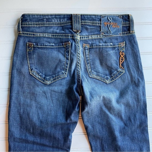 Genetic Denim Recessive Gene Jeans Blue Size 27 Flare Distressed Vintage rare - Picture 7 of 9